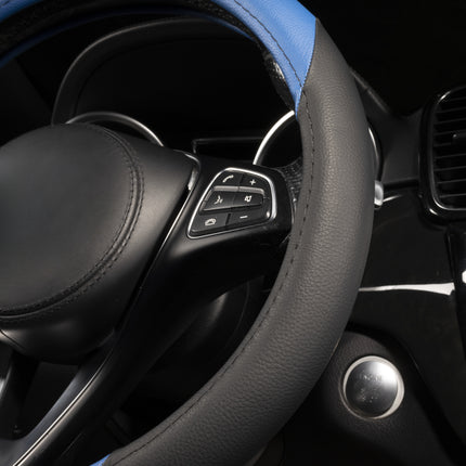 Steering Wheel Cover Faux Leather – Universal 14.5 to 15 Inch Fit for Cars, SUVs (7414)