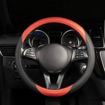 Steering Wheel Cover Faux Leather – Universal 14.5 to 15 Inch Fit for Cars, SUVs (7414)