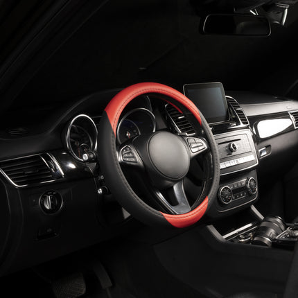 Steering Wheel Cover Faux Leather – Universal 14.5 to 15 Inch Fit for Cars, SUVs (7414)