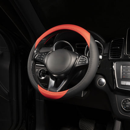 Steering Wheel Cover Faux Leather – Universal 14.5 to 15 Inch Fit for Cars, SUVs (7414)