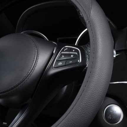 Steering Wheel Cover Faux Leather – Universal 14.5 to 15 Inch Fit for Cars, SUVs (7414)
