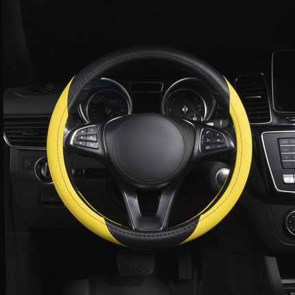Steering Wheel Cover Faux Leather – Universal 14.5 to 15 Inch Fit for Cars, SUVs (7414)