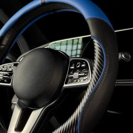 Premium Faux Leather Steering Wheel Cover – Universal 14.5 to 15 Inch Fit for Cars, SUVs (7685)
