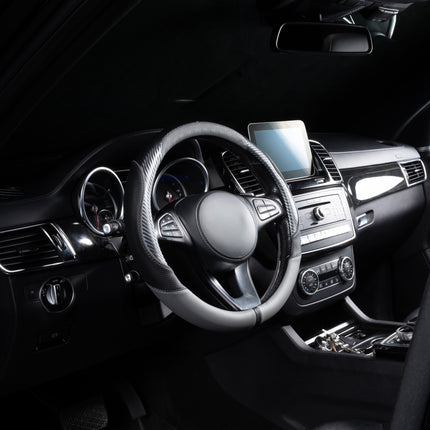 Premium Faux Leather Steering Wheel Cover – Universal 14.5 to 15 Inch Fit for Cars, SUVs (7685)