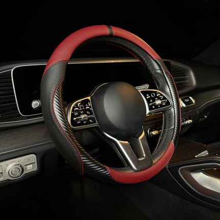 Premium Faux Leather Steering Wheel Cover – Universal 14.5 to 15 Inch Fit for Cars, SUVs (7685)
