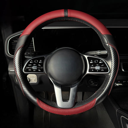 Premium Faux Leather Steering Wheel Cover – Universal 14.5 to 15 Inch Fit for Cars, SUVs (7685)