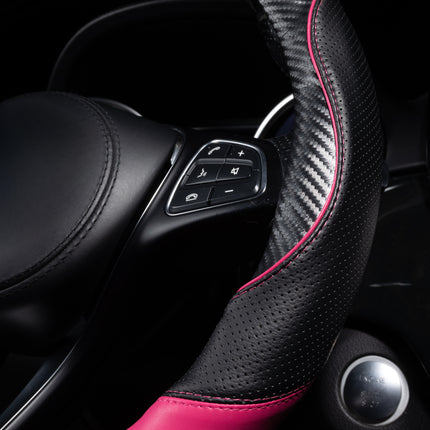 Premium Faux Leather Steering Wheel Cover – Universal 14.5 to 15 Inch Fit for Cars, SUVs (7685)