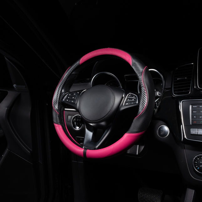 Premium Faux Leather Steering Wheel Cover – Universal 14.5 to 15 Inch Fit for Cars, SUVs (7685)