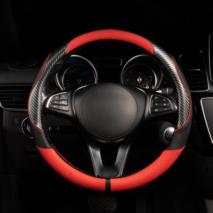 Premium Faux Leather Steering Wheel Cover – Universal 14.5 to 15 Inch Fit for Cars, SUVs (7685)