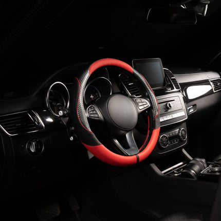 Premium Faux Leather Steering Wheel Cover – Universal 14.5 to 15 Inch Fit for Cars, SUVs (7685)