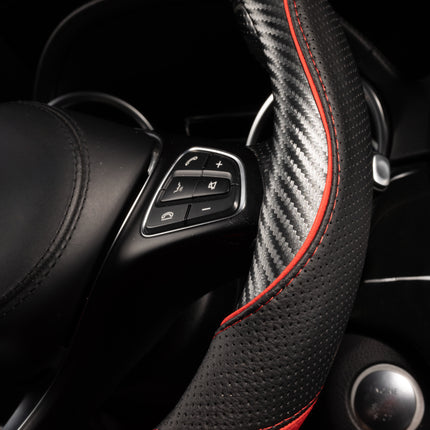 Premium Faux Leather Steering Wheel Cover – Universal 14.5 to 15 Inch Fit for Cars, SUVs (7685)