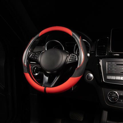 Premium Faux Leather Steering Wheel Cover – Universal 14.5 to 15 Inch Fit for Cars, SUVs (7685)