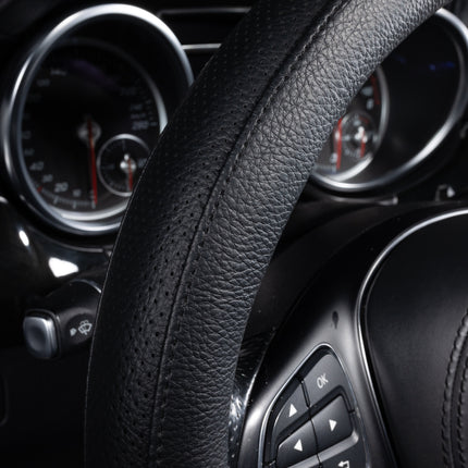 Steering Wheel Cover Faux Leather – Universal 14.5 to 15 Inch Fit for Cars, SUVs (8397)