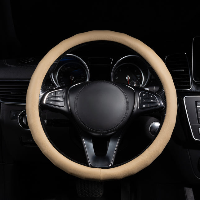 Steering Wheel Cover Faux Leather – Universal 14.5 to 15 Inch Fit for Cars, SUVs (8399)