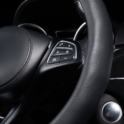 Steering Wheel Cover Faux Leather – Universal 14.5 to 15 Inch Fit for Cars, SUVs (8399)
