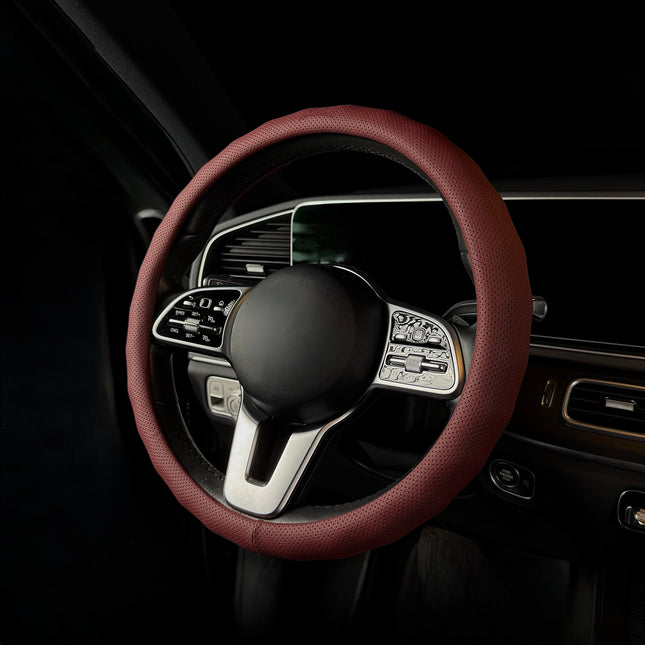 Premium Faux Leather Steering Wheel Cover – Universal 14.5 to 15 Inch Fit for Cars, SUVs (8571)