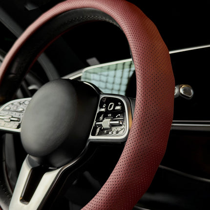 Premium Faux Leather Steering Wheel Cover – Universal 14.5 to 15 Inch Fit for Cars, SUVs (8571)