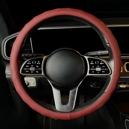 Premium Faux Leather Steering Wheel Cover – Universal 14.5 to 15 Inch Fit for Cars, SUVs (8571)