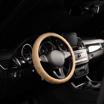 Premium Faux Leather Steering Wheel Cover – Universal 14.5 to 15 Inch Fit for Cars, SUVs (8571)