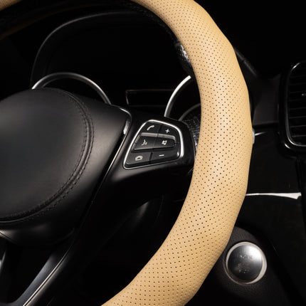 Premium Faux Leather Steering Wheel Cover – Universal 14.5 to 15 Inch Fit for Cars, SUVs (8571)