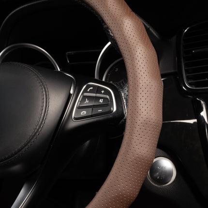 Premium Faux Leather Steering Wheel Cover – Universal 14.5 to 15 Inch Fit for Cars, SUVs (8571)