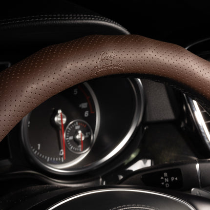 Premium Faux Leather Steering Wheel Cover – Universal 14.5 to 15 Inch Fit for Cars, SUVs (8571)
