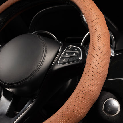Premium Faux Leather Steering Wheel Cover – Universal 14.5 to 15 Inch Fit for Cars, SUVs (8571)