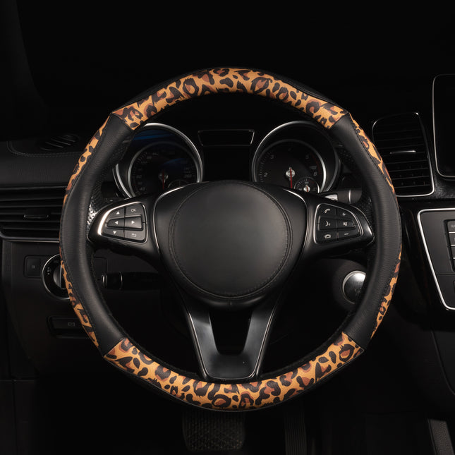 Premium Faux Leather Steering Wheel Cover – Universal 14.5 to 15 Inch Fit for Cars, SUVs (8684)
