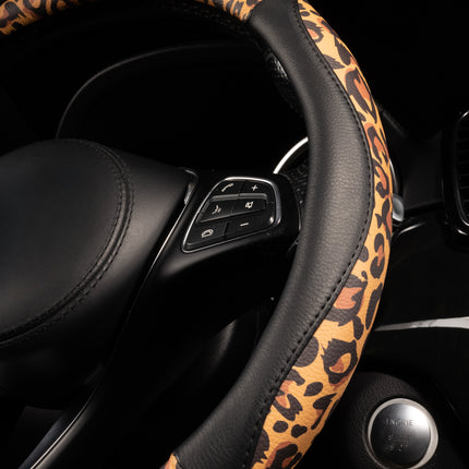 Premium Faux Leather Steering Wheel Cover – Universal 14.5 to 15 Inch Fit for Cars, SUVs (8684)
