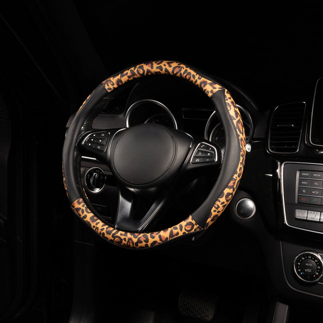 Premium Faux Leather Steering Wheel Cover – Universal 14.5 to 15 Inch Fit for Cars, SUVs (8684)
