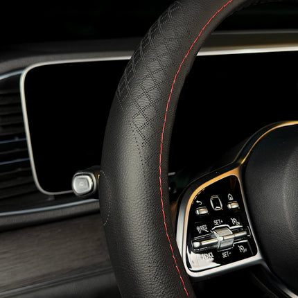 Premium Faux Leather Steering Wheel Cover – Universal 14.5 to 15 Inch Fit for Cars, SUVs (9283)