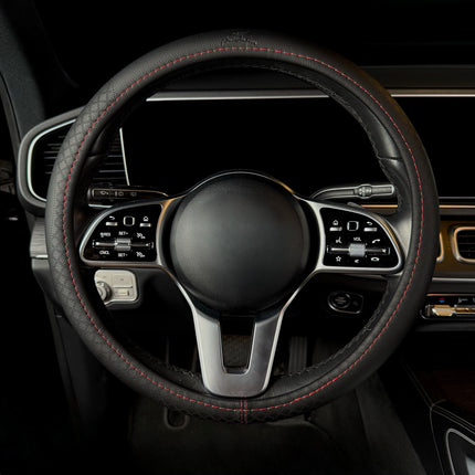 Premium Faux Leather Steering Wheel Cover – Universal 14.5 to 15 Inch Fit for Cars, SUVs (9283)