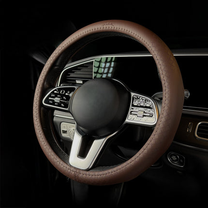 Premium Faux Leather Steering Wheel Cover – Universal 14.5 to 15 Inch Fit for Cars, SUVs (9283)