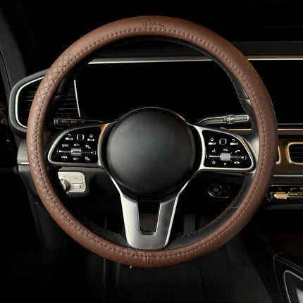 Premium Faux Leather Steering Wheel Cover – Universal 14.5 to 15 Inch Fit for Cars, SUVs (9283)