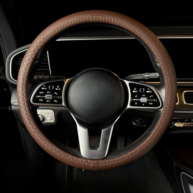 Premium Faux Leather Steering Wheel Cover – Universal 14.5 to 15 Inch Fit for Cars, SUVs (9283)