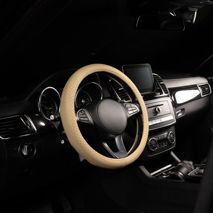 Premium Faux Leather Steering Wheel Cover – Universal 14.5 to 15 Inch Fit for Cars, SUVs (9283)