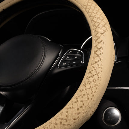 Premium Faux Leather Steering Wheel Cover – Universal 14.5 to 15 Inch Fit for Cars, SUVs (9283)