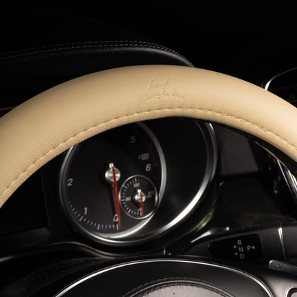 Premium Faux Leather Steering Wheel Cover – Universal 14.5 to 15 Inch Fit for Cars, SUVs (9283)