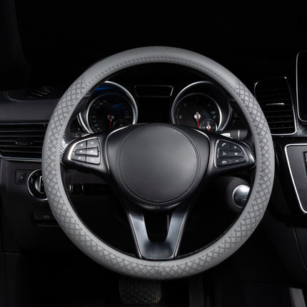 Premium Faux Leather Steering Wheel Cover – Universal 14.5 to 15 Inch Fit for Cars, SUVs (9283)