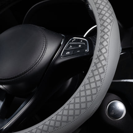 Premium Faux Leather Steering Wheel Cover – Universal 14.5 to 15 Inch Fit for Cars, SUVs (9283)