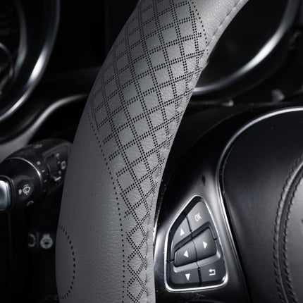 Premium Faux Leather Steering Wheel Cover – Universal 14.5 to 15 Inch Fit for Cars, SUVs (9283)