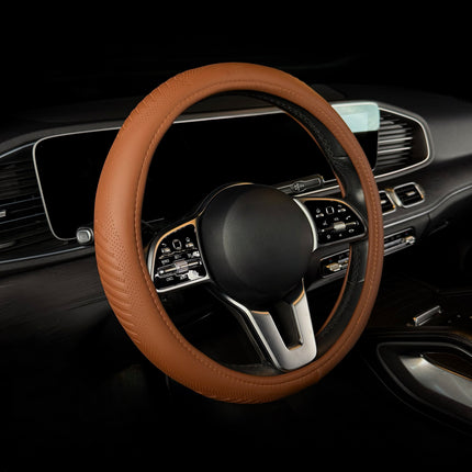 Premium Faux Leather Steering Wheel Cover – Universal 14.5 to 15 Inch Fit for Cars, SUVs (9356)