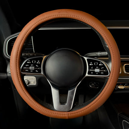 Premium Faux Leather Steering Wheel Cover – Universal 14.5 to 15 Inch Fit for Cars, SUVs (9356)