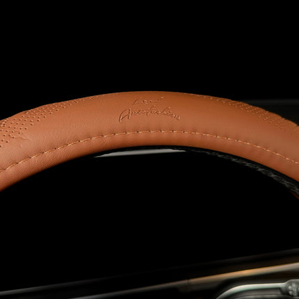 Premium Faux Leather Steering Wheel Cover – Universal 14.5 to 15 Inch Fit for Cars, SUVs (9356)