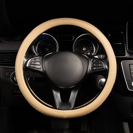 Premium Faux Leather Steering Wheel Cover – Universal 14.5 to 15 Inch Fit for Cars, SUVs (9356)