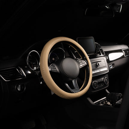 Premium Faux Leather Steering Wheel Cover – Universal 14.5 to 15 Inch Fit for Cars, SUVs (9356)