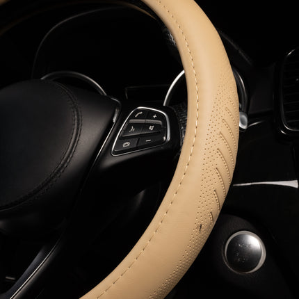 Premium Faux Leather Steering Wheel Cover – Universal 14.5 to 15 Inch Fit for Cars, SUVs (9356)