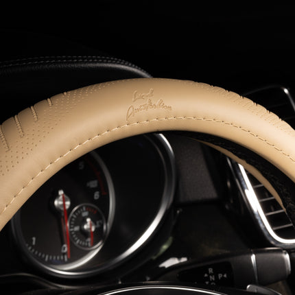 Premium Faux Leather Steering Wheel Cover – Universal 14.5 to 15 Inch Fit for Cars, SUVs (9356)