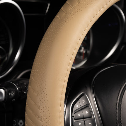 Premium Faux Leather Steering Wheel Cover – Universal 14.5 to 15 Inch Fit for Cars, SUVs (9356)