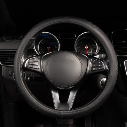 Premium Faux Leather Steering Wheel Cover – Universal 14.5 to 15 Inch Fit for Cars, SUVs (9356)